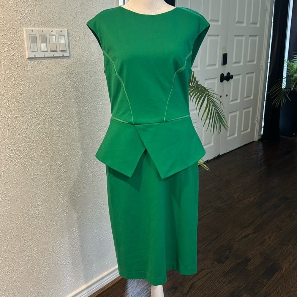 Ted Baker Green Peplum Dress 3/8 US